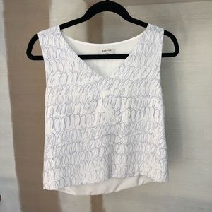 Aritzia blue and white tank top in S